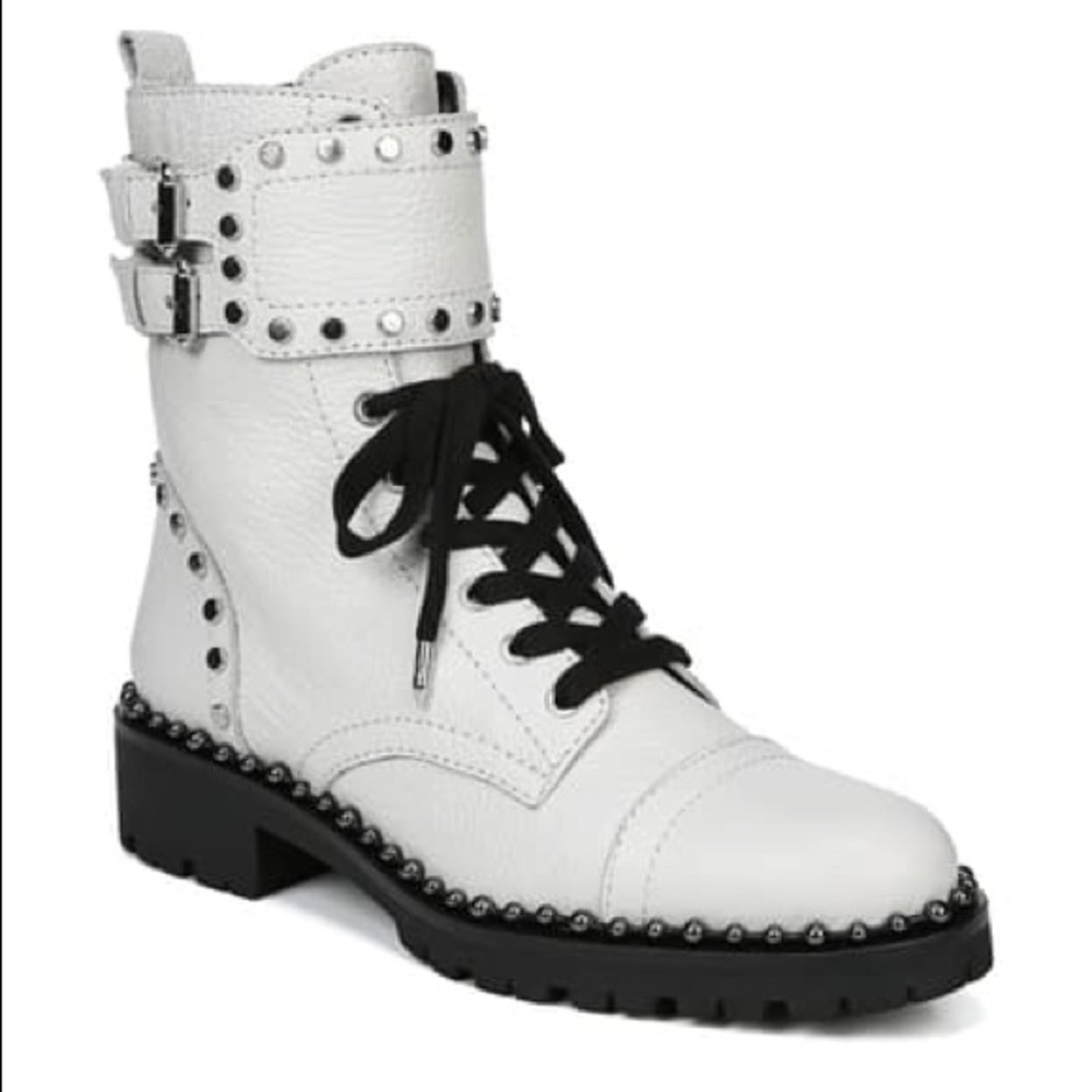 Sam Edelman White studded JENIFER combat boot
